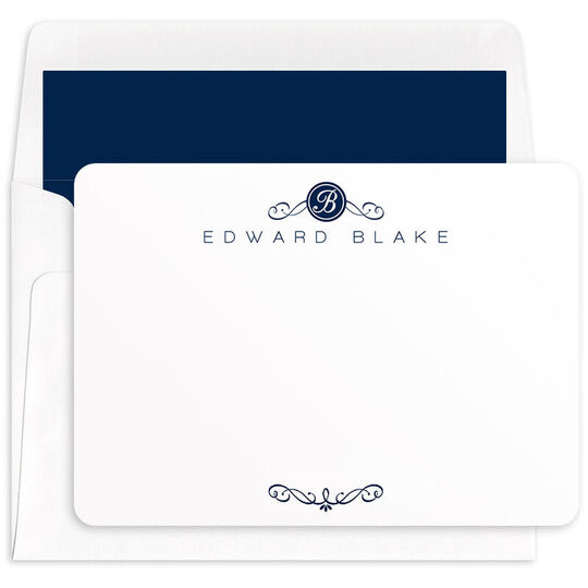 Scroll Initial Flat Note Cards